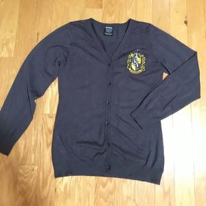 Official Harry Potter Gray Hufflepuff Cardigan